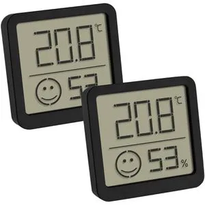 TFA Thermo-Hygrometer 30.5053.01.02, digital, von -10 bis 50°C, innen, 2 Stück