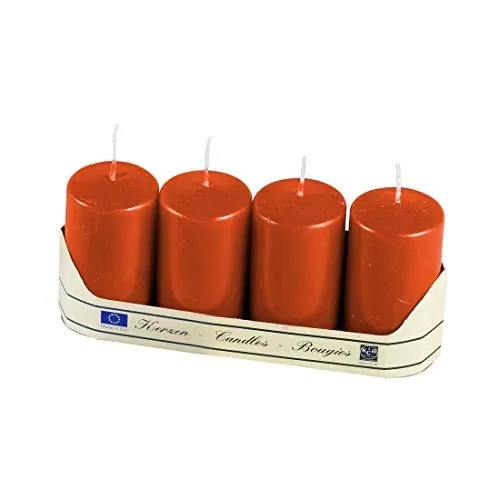 Idena Kerzen / 50x90mm / 4 Stück/Rot, Wachs, 10.2x9.8x9.1 cm