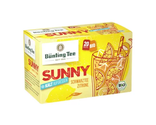 Bünting Tee Tee, Bünting Tee Bio Sunny Schwarztee-Zitrone 20 x2,5g Packung 50g