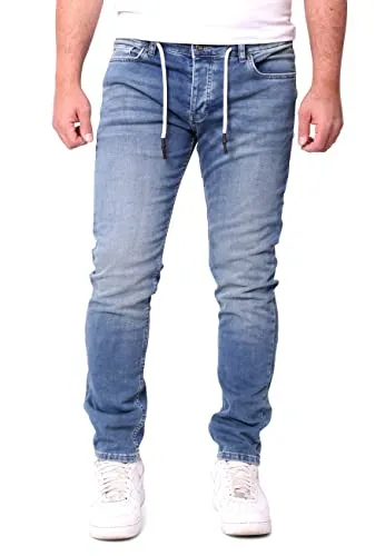 Reslad Herren Slim Fit Jeans - Hellblaue Sweat-Jeans in Jeansoptik - Jeans Kategorie mit perfekter Passform | Bequeme Slim Fit Sweat-Jeans aus elastischem Stoff für höchsten Tragekomfort und vielseitige Kombinationsmöglichkeiten.