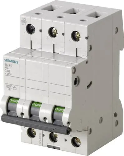 Siemens LS-SCH. 6KA 3POL B13 - Zuverlässiger Leitungsschutzschalter - Sicherungsmaterial: 400V, 6KA, 3-polig, B, 13A - schützt Ihre elektrischen Anlagen zuverlässig vor Überlast und Kurzschluss.