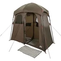 vidaXL Duschzelt für 2 Personen - Wasserdichtes Umkleidezelt - Praktisches Zelt für Camping: Wasserdicht, ideal für Dusche und Toilette, mit abnehmbarem Überzelt für zusätzlichen Wetterschutz und Privatsphäre.