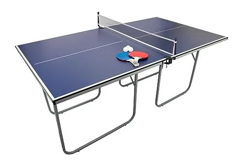 Faltbare Tischtennisplatte Set mit Schläger und Bällen - Multifunktionale Klapptischtennisplatte mit 12mm MDF Spielplatte, ideal für drinnen und draußen, sofort einsatzbereit ohne Zusammenbau.