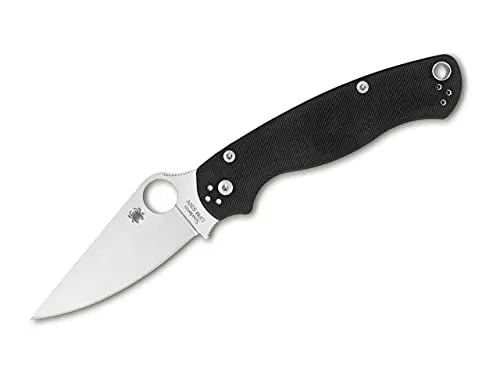 Spyderco Para-Military 2 Messer, schwarz, One Size - Klappmesser mit einer Gesamtlänge von 21,0 cm und einer Klingenlänge von 8,7 cm, gefertigt aus hochwertigem CPM-S30V Stahl für außergewöhnliche Schärfe und Haltbarkeit.