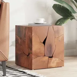 vidaXL Teak Massivholz Sitzhocker 40x40x45cm - Gartenhocker aus massivem Teakholz, handgefertigt und einzigartig in Farbe und Maserung. Ideal als Fußstütze oder Beistelltisch, bringt rustikalen Charme in jeden Raum.