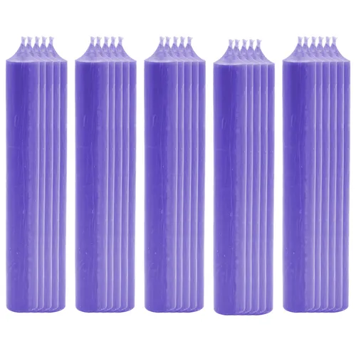 25er Set Stabkerzen - Tropffrei und Durchgefärbt - Hochwertige Stabkerzen in Lavendel, perfekt für stimmungsvolle Beleuchtung. Ideal für verschiedene Räume wie Wohnzimmer und Esszimmer. Jedes Set enthält 25 Kerzen mit gleichmäßiger Brenndauer.