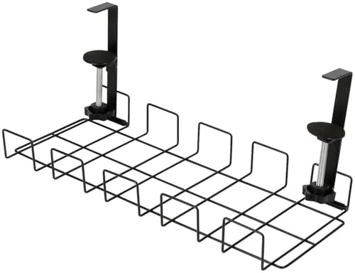 Callstel Kabelorganizer: Kabelkorb, Steckdosenhalter & Organizer, gepolsterte Klemmen, schwarz (Steckdosen-Fixierer-Halter, Kabelgitter, Mehrfachsteckdose)