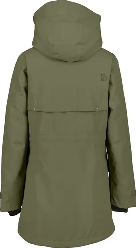 Didriksons Frida Damen Parka 7 - Wasserdicht und Winddicht in Deep Green, Größe 32 - Sportiver Damen Parka Frida von Didriksons, 100% wind- und wasserdicht mit verstellbarer Kapuze und praktischen Taschen. Ideal für kalte Tage und verlässlich in jeder Wetterlage.