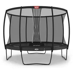 BERG Champion Regular 430 Grey mit Safety Net DLX XL - Trampolin für beeindruckendes Sprungerlebnis, ausgestattet mit TwinSpring-Federn und AirFlow Pro-Sprungtuch für mehr Sicherheit, Komfort und Langlebigkeit.