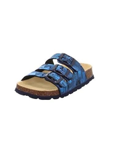 Superfit 1-800113-8110 Hausschuh - Kinderschuh in Größe 31, blau mit Gummisohle und Schnallenverschluss – ideal für drinnen und draußen, bequem und robust.