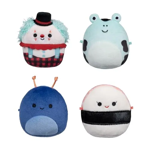 Micromallows SQMM0064-4er-Pack, superweiche Mini-Squishmallows, 6.5 cm Plüschfiguren