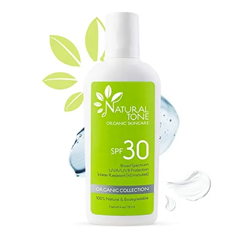 Natural Tone Organic Skincare SPF30 Breitspektrum, natürlicher Sonnenschutz, 118 ml