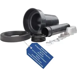 BADfabrik24 PE-Wand-WC-Anschlussgarnitur 180 mm, G DN 110/110 mit verchromten Deckkappen