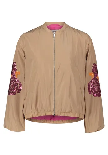 Cartoon Damen Blouson mit Pailletten Latte, 36 - Funktionsjacke mit lässiger Passform und langärmeligem Design, ideal für einen trendigen Look mit funkelnden Pailletten.