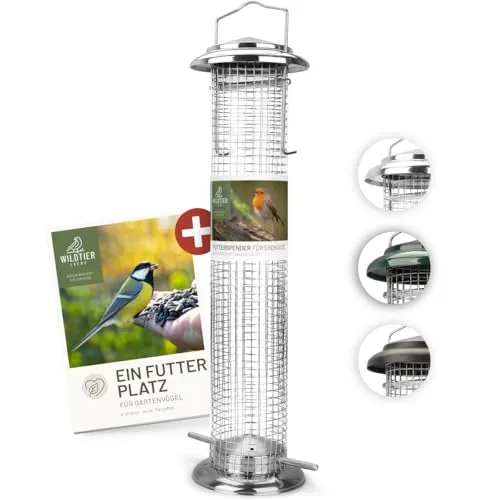 wildtier liebe Vogelfuttersäule Edelstahl 38cm