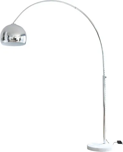 SalesFever Bogenlampe Finn mit Dimmer - Höhenverstellbare Stehleuchte mit elegantem Marmorfuß und Dimmschalter für individuelles Lichtambiente in jedem Raum.