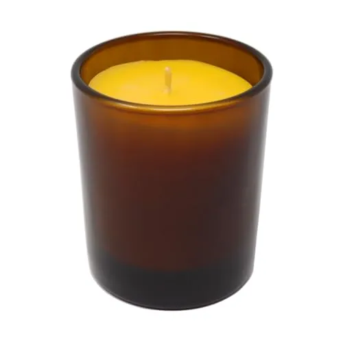 BIENE24.DE Bienenwachskerze im Glas Amber 265 gr reines Bienenwachs handgefertigt am schönen Bodensee Kerze aus Bienenwachs mit Honigduft