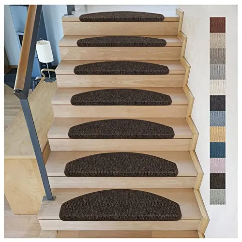 Kettelservice-Metzker Stufenmatten Göteborg I Kaffeebraun, 18 Stück - Moderne Stufenmatten in Sisal Optik, rutschfest und schadstoffgeprüft, ideal für sichere Treppen. Hochwertige Verarbeitung mit Trittschallverbesserung und formbeständigen PVC-Winkeln.