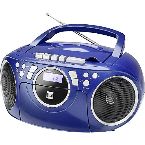 Dual P 70 Kassettenradio mit CD - CD-Player und Kassettenradio in einer tragbaren Boombox. Vielfältige Abspielmöglichkeiten mit Stereo Lautsprechern und flexiblem Betrieb über Netz oder Batterien.