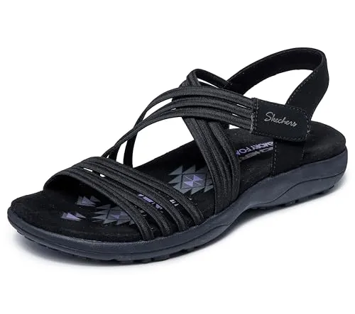 Skechers Reggae Slim - Sunnyside 2.0 Damen Sandale Schwarz - Bequeme Skechers Reggae Slim - Sunnyside 2.0 Damen Sandale in Schwarz. Mit dehnbaren Riemchen und einem weichen Memory Foam Fußbett für höchsten Tragekomfort. Ideal für warme Sommertage und einfach maschinenwaschbar.