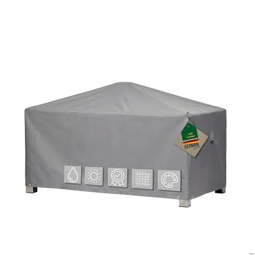 Mehr Garten Abdeckung Gartentisch eckig 125x85x71 cm grau - Wasserdichte Schutzhülle für eckige Gartentische aus robustem Oxford 600D Gewebe. UV-beständig und winterfest, schützt Ihre Möbel zuverlässig vor Witterungseinflüssen.