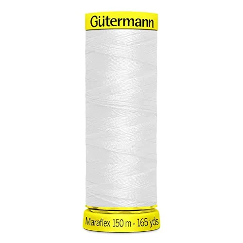 Guetermann GUT_777000-800-1 Maraflex Faden 150 m weiß, Einheitsgröße
