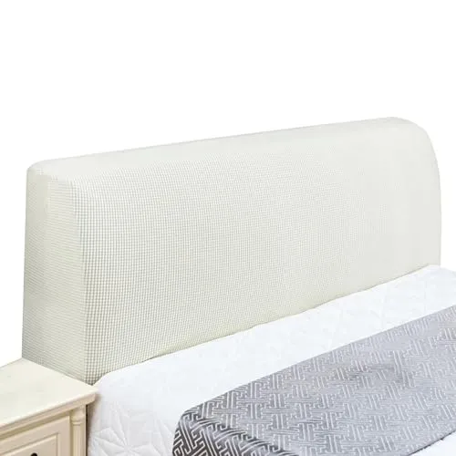WYJHNL Einfarbig Bett Kopfteil Bezug Elastischer Beige-Bianco 180cm | Kopfteilbezug für Bett, elastisch, Fleece, Kopfschutz, für Doppelbett, waschbar, zur Dekoration des Zimmers
