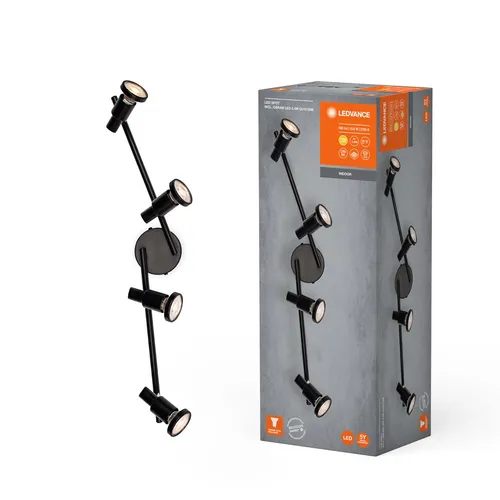 Ledvance LED Deckenbauleuchte Spot Schwarz 4 x 3,4W warmweiß 2700K Ra>90 Dimmbar