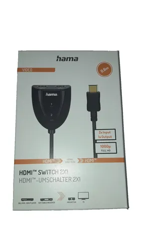 HAMA HDMI Switch 2x1 - Ergonomischer 2-Port HDMI Umschalter für hochwertige Bild- und Tonqualität in Gaming-Setups