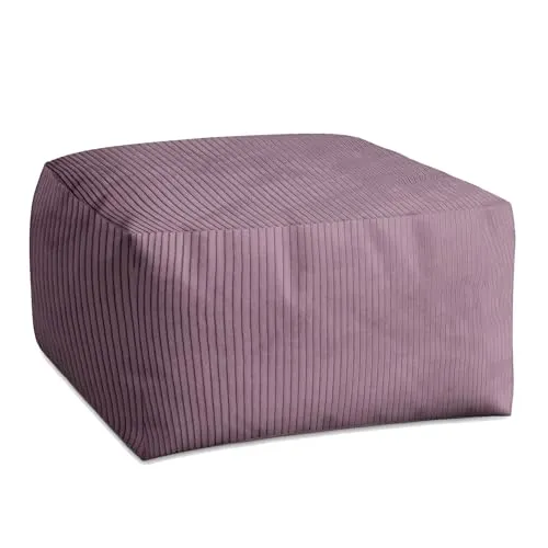 DreamRoots Pouf Hocker Comfort 70x70x40cm in lila von DreamRoots