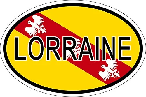 Akachafactory Sticker Aufkleber Nationalitätenkennzeichen Flagge Fahne Lorraine
