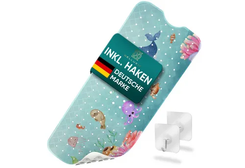 Delluxia Wanneneinlage Badewannenmatte Kinder rutschfest XL, B: 40 cm, L: 100 cm, inkl. Aufhängung, geruchsfrei, schimmelfrei, ohne Weichmacher