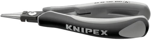 Knipex Flachzange 34 32 130 ESD - Präzisionszange für Elektronik - Zangen für feine Montagearbeiten in Elektronik und Feinmechanik, elektrisch ableitend und mit geringem Gewicht für maximale Präzision und Komfort.