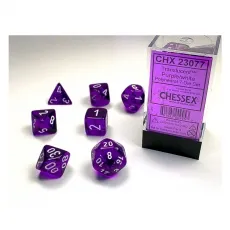 Chessex Würfel - Translucent Purple/white (7-Würfelset) 292445