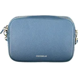 Coccinelle Tebe Umhängetasche Leder 18 cm blau - Stilvolle Umhängetasche aus hochwertigem Leder, ideal für modebewusste Frauen. Robustes Material und abnehmbarer, verstellbarer Riemen bieten Flexibilität und Schutz für Ihre Wertsachen.