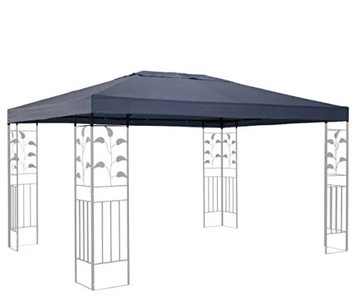 QUICK STAR Ersatzdach für Blätter Pavillon 3x4m Pavillondach Grau Ersatzbezug