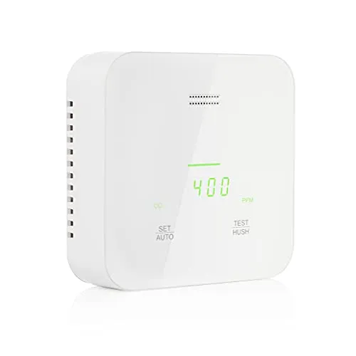 Smartwares - Luftqualitäts Alarm und Sensor - detektiert CO (Kohlendioxid), Feuchtigkeit, Temperatur - Netzbetrieben mit Reserveakku - FGA-13900