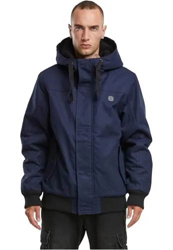 Brandit Essential Jacket - navy, Größe: M - Funktionsjacke mit robuster Canvas-Oberfläche, Teddyfell-Kapuze und praktischen Taschen - perfekt für kalte Tage und Outdoor-Aktivitäten.