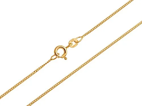 Panzerkette Gold 585 Damen 65cm - Filigrane Goldkette für Frauen - Hochwertige Echtgold Halskette in 1mm Stärke, ideal für stilsichere Frauen. Zeitloses Design mit hochglanzpolierter Oberfläche und Federringverschluss. Perfekt als Geschenk!