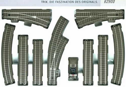 Trix 62900 Spur H0 Gleisergänzung - Gleismaterial für Spur H0, ideal zur Erweiterung von Starter-Sets mit Lichtfunktion und robustem Kunststoff-Gleistyp.
