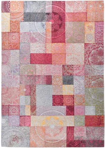 Gino Falcone Teppich Cosima-112, modernes Patchwork-Design - Rechteckiger Teppich in buntem Patchwork-Design, ideal für ein modernes Zuhause. Mit 3 mm Höhe und pflegeleichtem Polyester-Material, auch für Saugroboter geeignet.