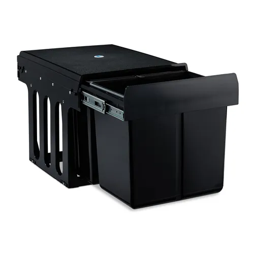 Relaxdays Einbaumülleimer 3 Fächer - Praktischer Einbau-Mülleimer aus Kunststoff, ideal für die Küche und andere Räume, mit 3 Fächern für eine einfache Mülltrennung.