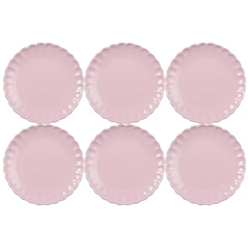 CREAFLOR HOME 6er Set Kuchenteller, Dessertteller MYNTE English Rose rosa D. 19,5cm Ib Laursen