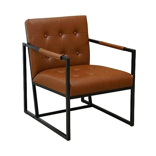 SVITA Sessel JONES – stilvoller Einzelsessel mit gepolsterter Sitzfläche - Einzelsessel mit stabilem Metallrahmen und pflegeleichtem Kunstlederbezug. Ideal für stilvolle Wohnräume, bietet optimalen Sitzkomfort und eine elegante Optik.