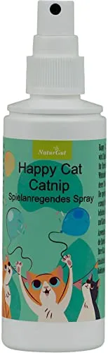 Entspannungsspray Happy Cat Katzen Duftspray 100ml Spray Catnip Katzenminze Baldrianwurzel Wohlbefinden Entspannung spielanregenden Extrakt aus Katzenminze