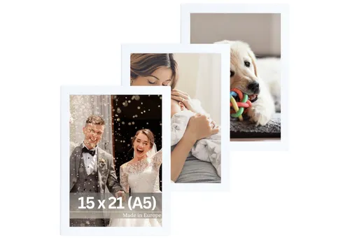 Victor (Zenith) Bilderrahmen Klee A5, Modernes Set in Weiß für stilvolle Präsentation - Einzelrahmen aus hochwertigem Holz mit bruchsicherer Acrylglas-Front, ideal für kreative Galeriewände und vielseitige Bildformate.