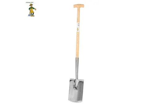 Edelstahl Spaten mit T-Stiel - Robuster Gartenspaten für müheloses Graben - Spaten & Schaufeln, ideal für Gartenarbeiten mit ergonomischem T-Griff und langlebigem Edelstahl, Höhe: 112 cm, Breite: 17,5 cm