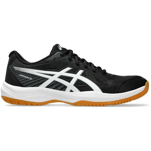 Asics UPCOURT 6 Hallenschuh für Hallensport schwarz 42,5 EU - Sneaker für Hallensport mit atmungsaktivem Obermaterial und rutschhemmender Gummisohle – ideal für Badminton, Handball, Squash und Volleyball.