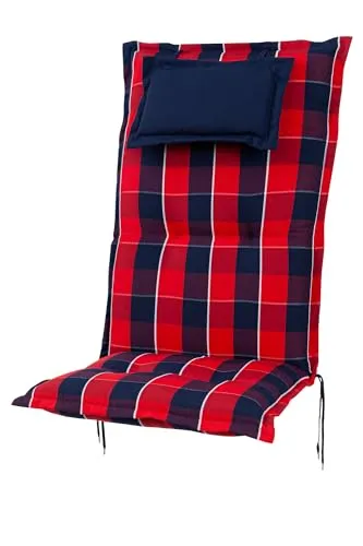 KETTtex Hochlehnerauflage Rom 0851 rot-blau kariert in rot von Kettler Polen