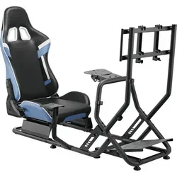 Rennstuhl-Cockpit-Simulator – Voll verstellbar – Schwarz von VDD